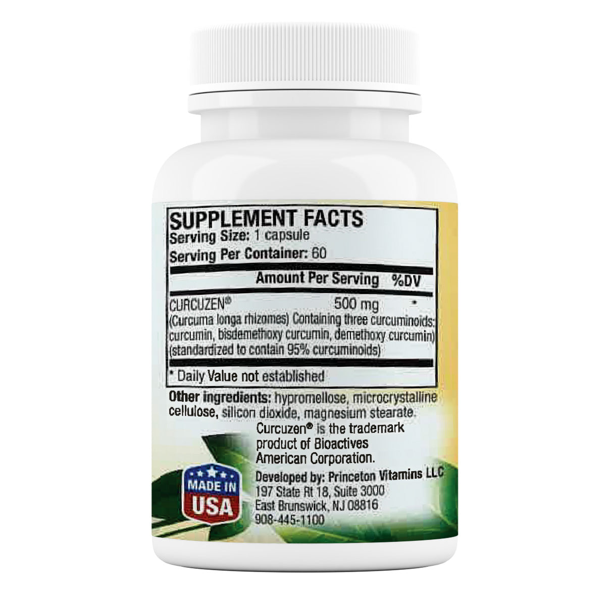 CURCUZEN 95®, Natural Curcumin 95% 500mg, 60 Vegetarian Caps