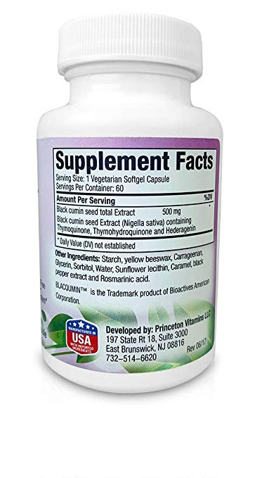 BlacQumin® Black Seed Extract, 500 mg, Supercritical Fluid Extraction 60 Vegetarian Softgel Caps